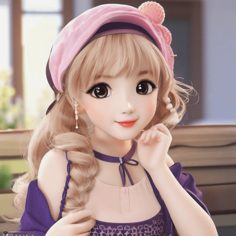 Watercolor style character with soft blended colors