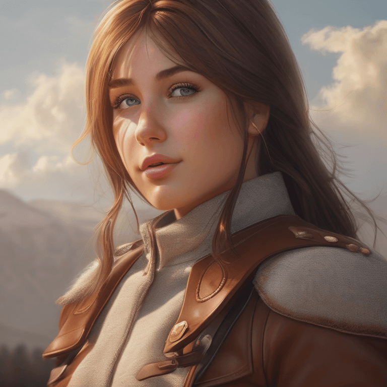 Cinematic shot of a warrior character in a fantasy setting.