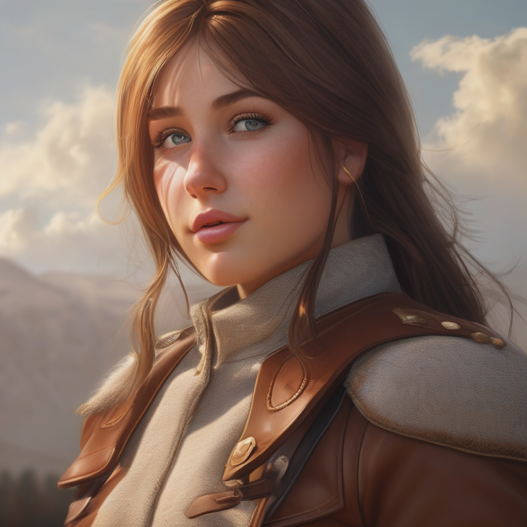 Cinematic shot of a warrior character in a fantasy setting.