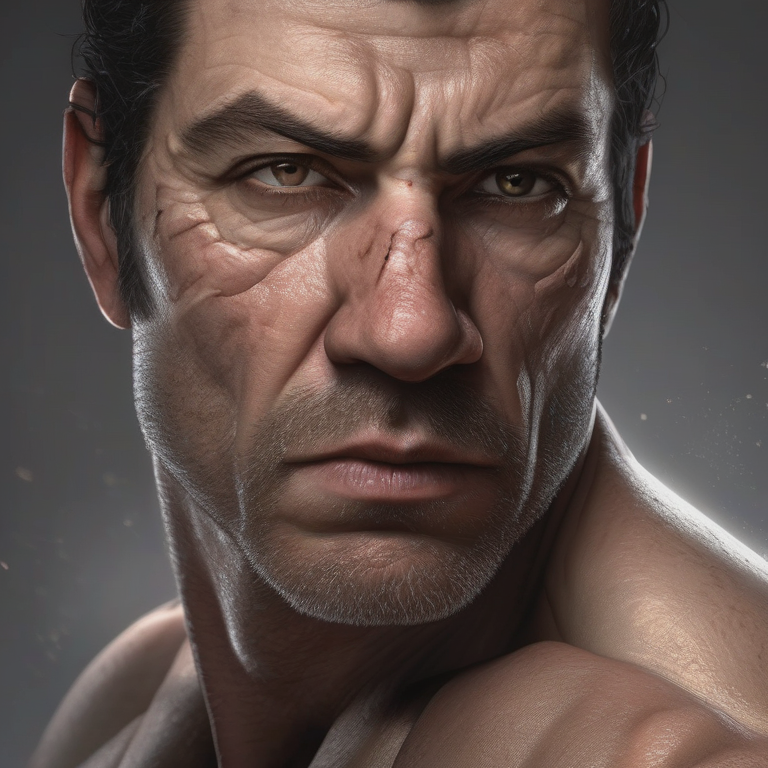 Vibrant colored manga-style character with expressive eyes.